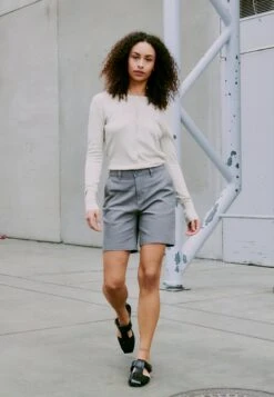 OXMO OXKVITA REGULAR FIT - Shorts - Pewter -OXMO Store 3dd8279c2d7e42438db4f62e1c6599c5