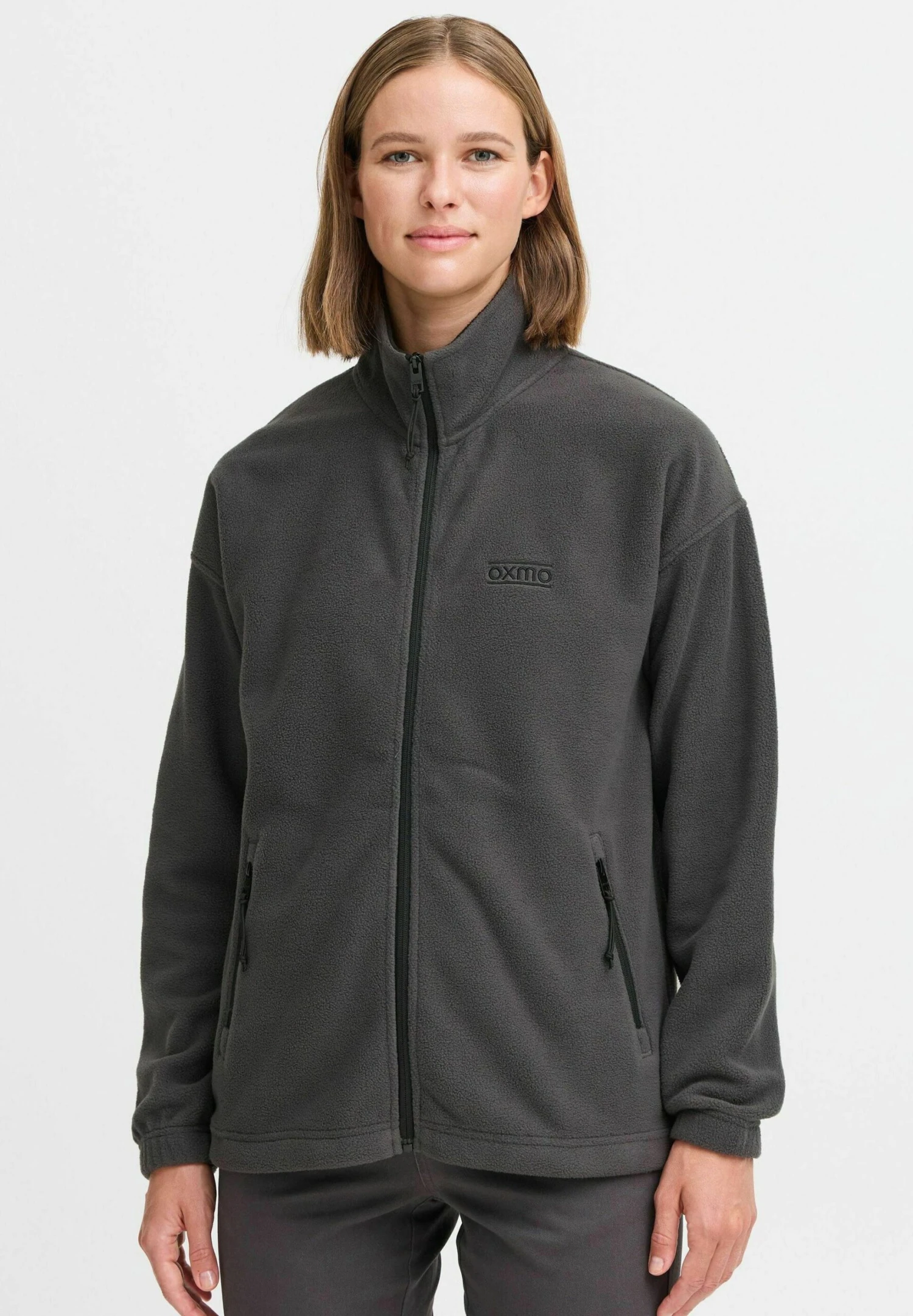 OXMO OXMARTA - Fleece Jacket - Forged Iron 1 OXMO OXMARTA - Fleece Jacket - Forged Iron