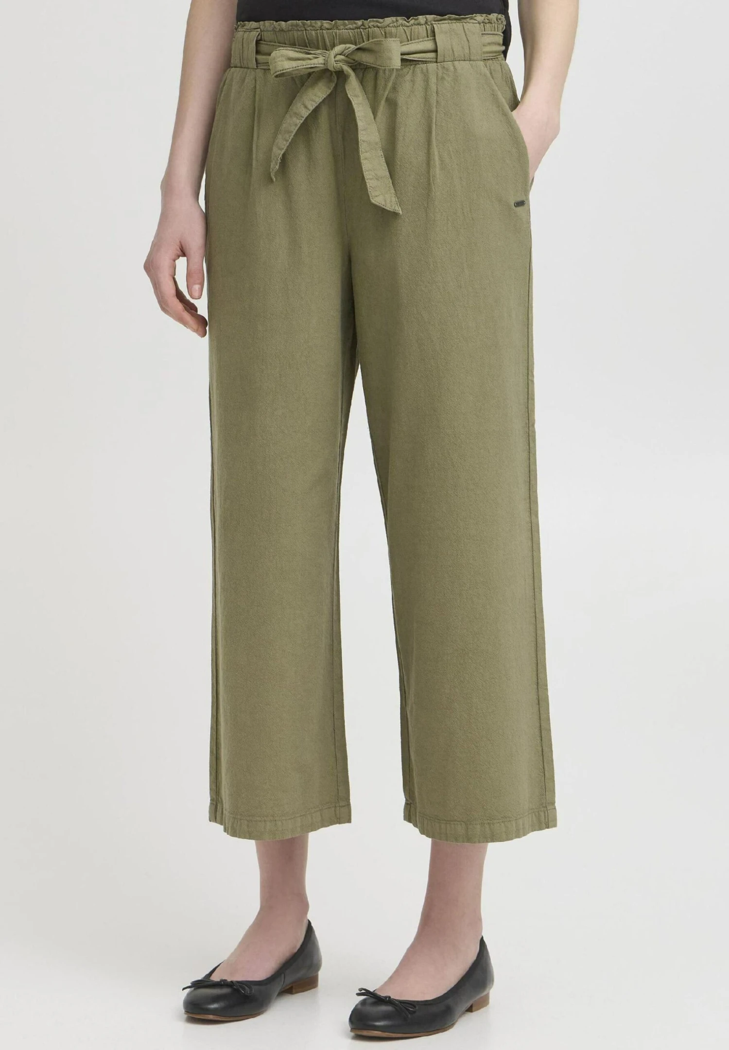 OXMO OXLINASA REGULAR FIT - Trousers - Dusty Oliv 1 OXMO OXLINASA REGULAR FIT - Trousers - Dusty Oliv