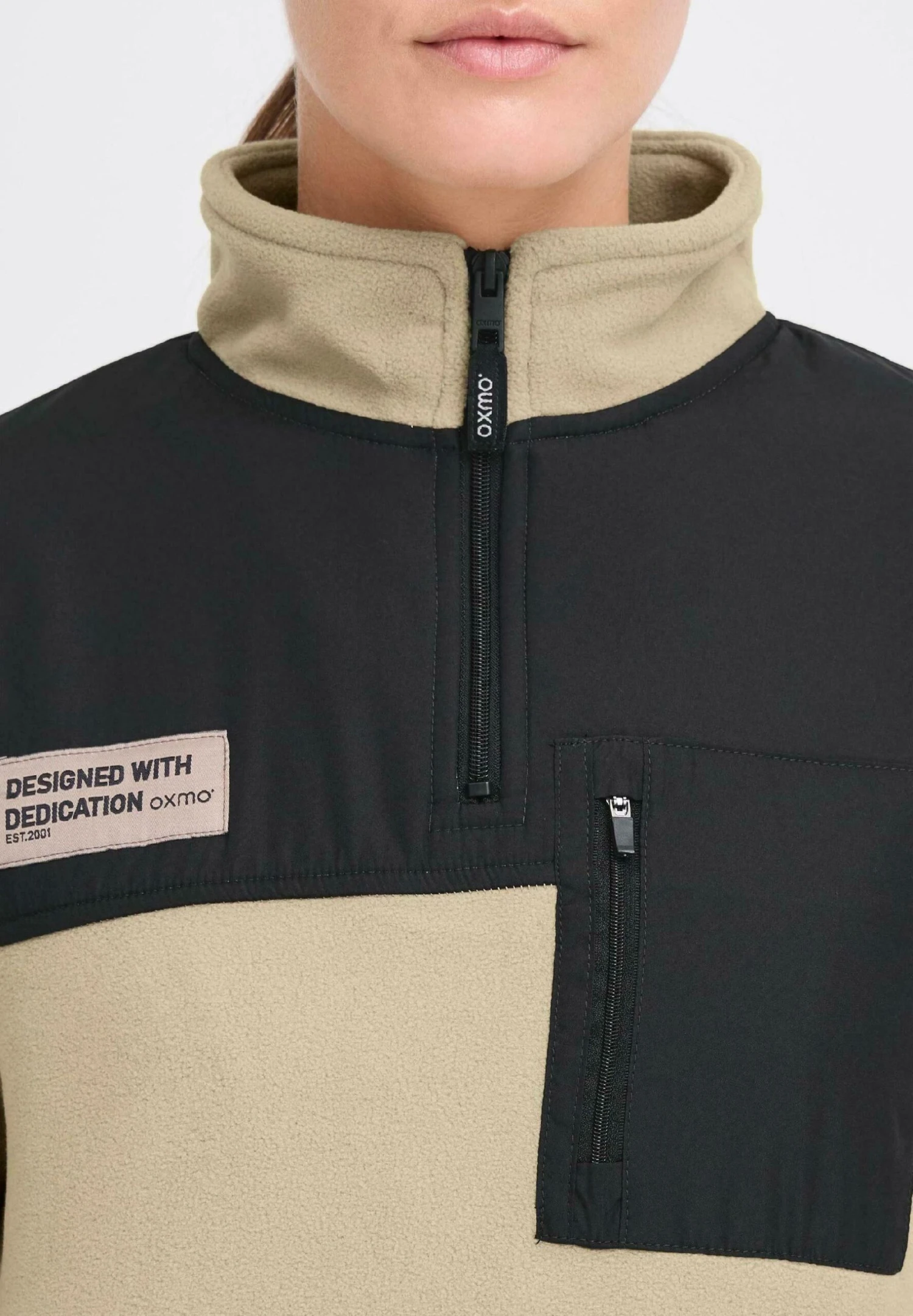 OXMO OXNETE HALFZIP - Fleece Jumper - Dune 4 OXMO OXNETE HALFZIP - Fleece Jumper - Dune - Image 4