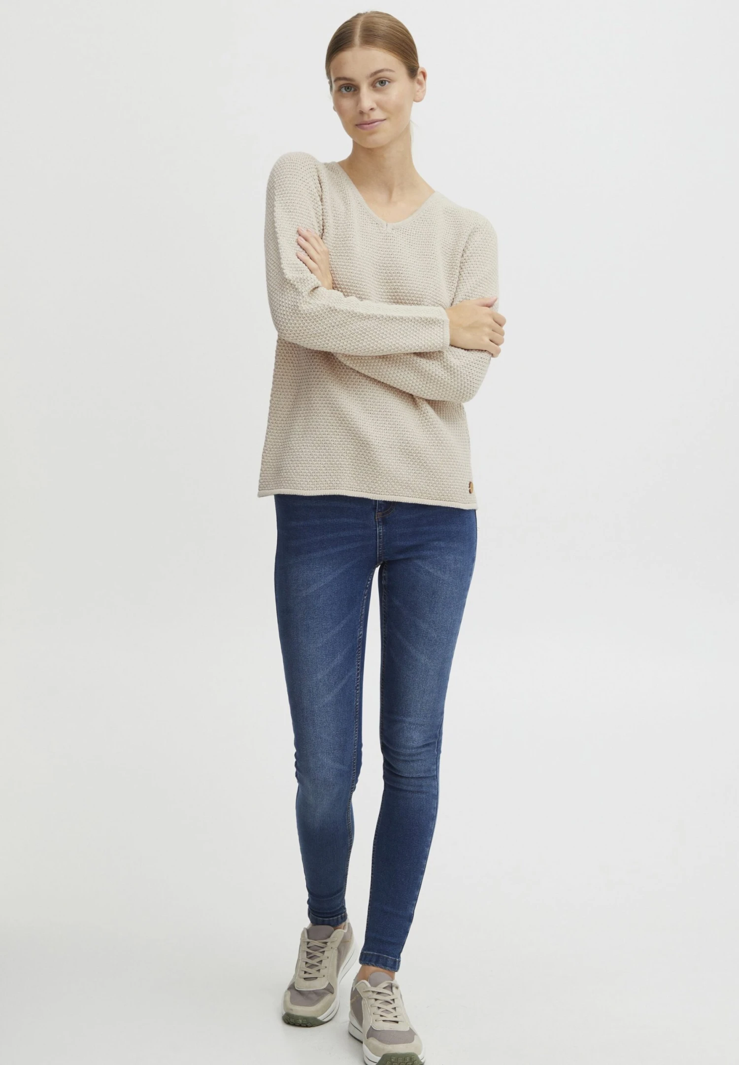 OXMO OXHANNA - Jumper - Oatmeal 2 OXMO OXHANNA - Jumper - Oatmeal - Image 2