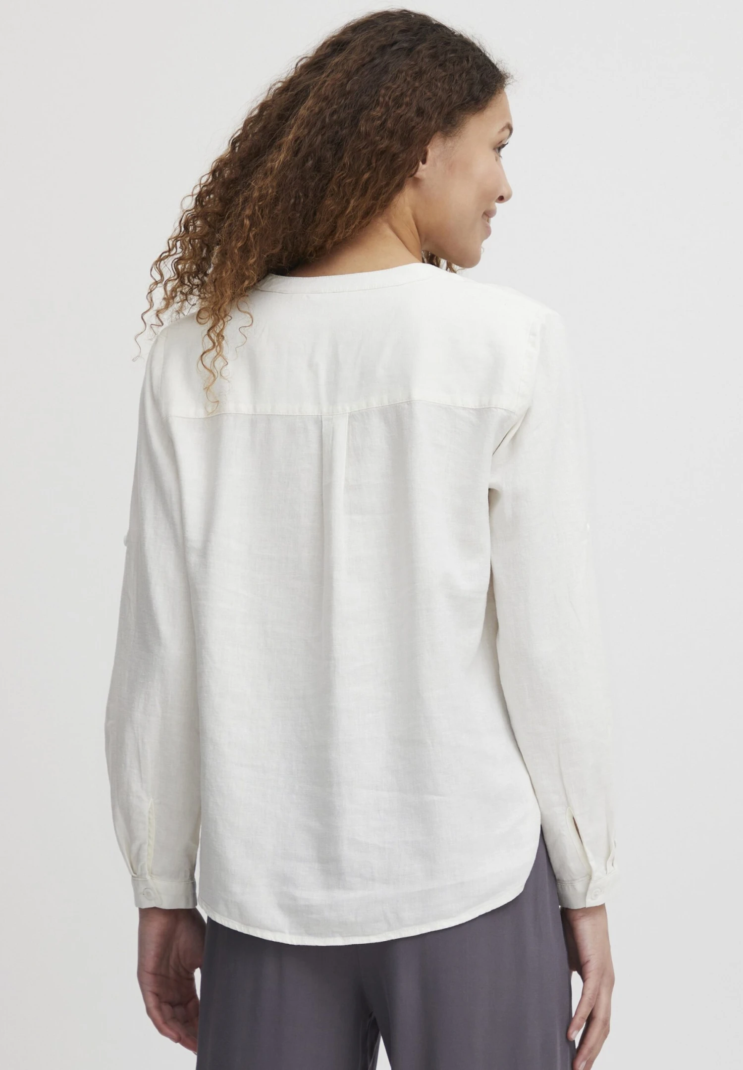 OXMO OXANJA LINEN MIX - Blouse - Off White 3 OXMO OXANJA LINEN MIX - Blouse - Off White - Image 3