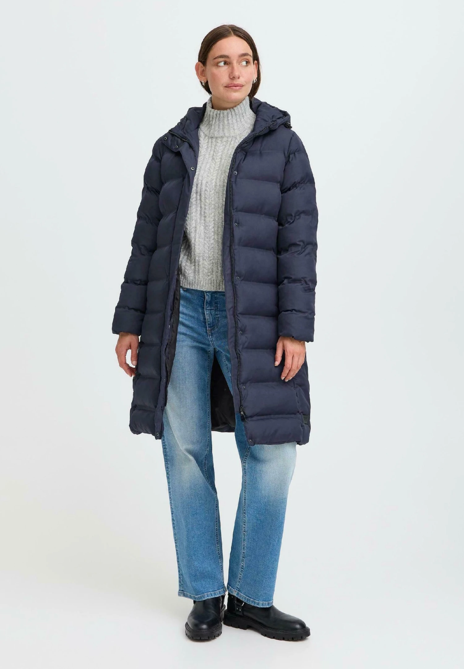 OXMO OXMARINETTA - Winter Coat - Total Eclipse 2 OXMO OXMARINETTA - Winter Coat - Total Eclipse - Image 2
