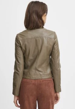 OXMO OXDENISE - Leather Jacket - Fossil -OXMO Store 42914363cdce44d69340859b79de239d