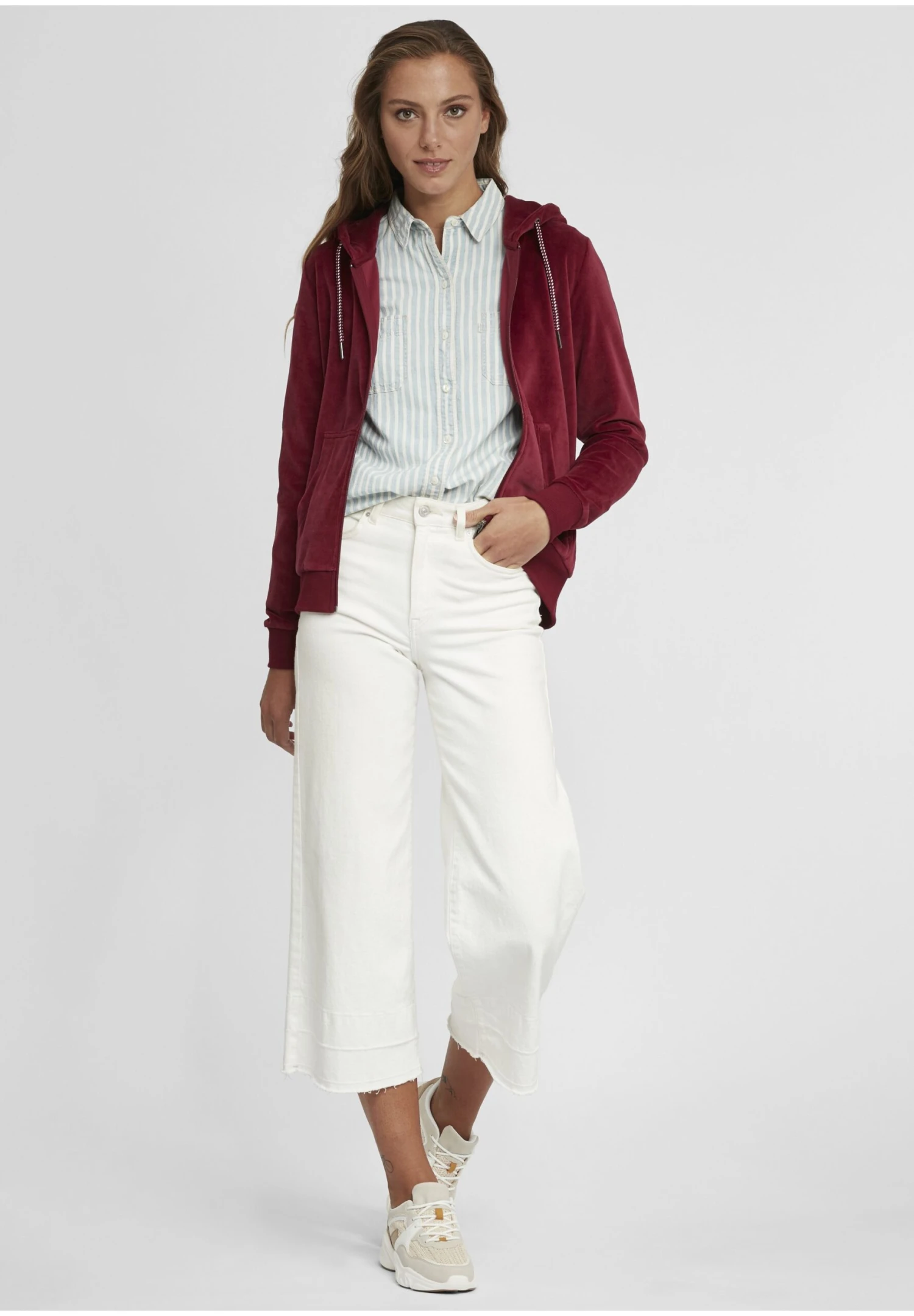 OXMO OXVICKY - Zip-up Sweatshirt - Wine Red 2 OXMO OXVICKY - Zip-up Sweatshirt - Wine Red - Image 2