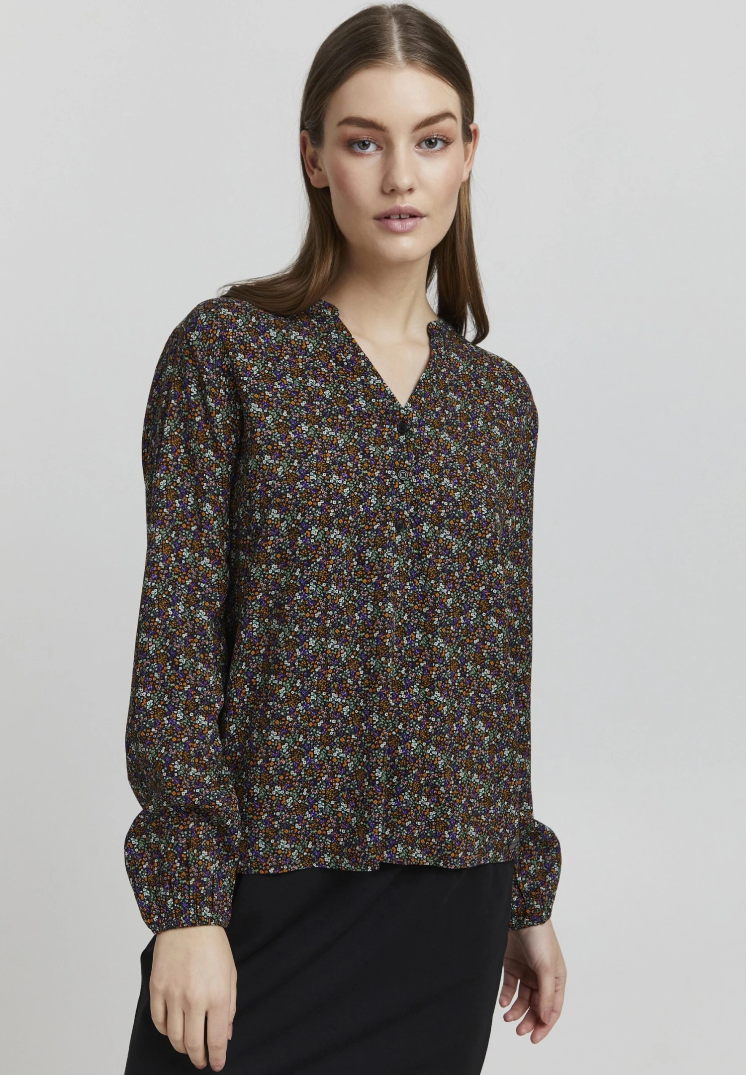 OXMO OXELVY - Blouse - Burnt Orange Mix 1 OXMO OXELVY - Blouse - Burnt Orange Mix