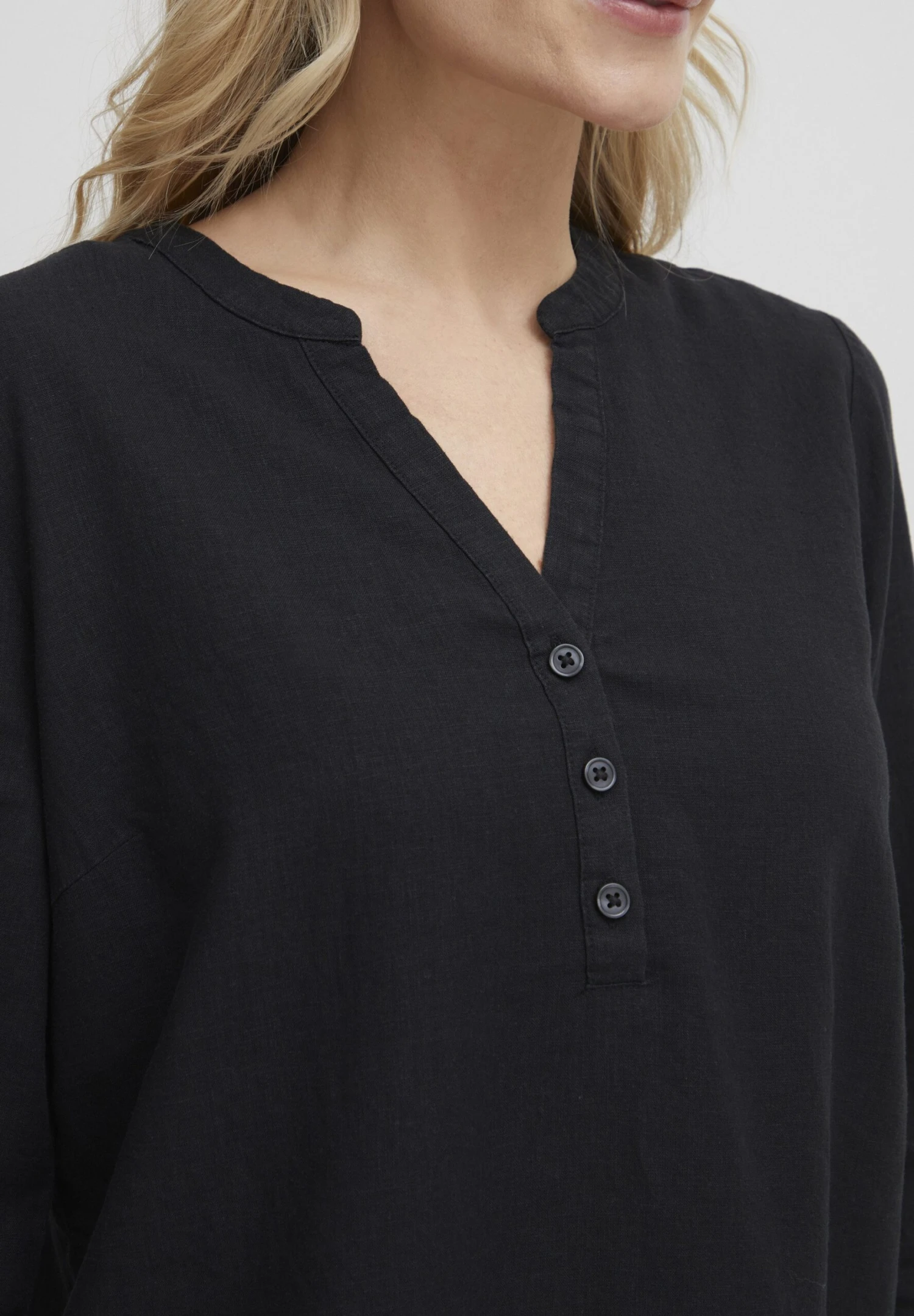 OXMO OXANJA LINEN MIX - Blouse - Black 4 OXMO OXANJA LINEN MIX - Blouse - Black - Image 4