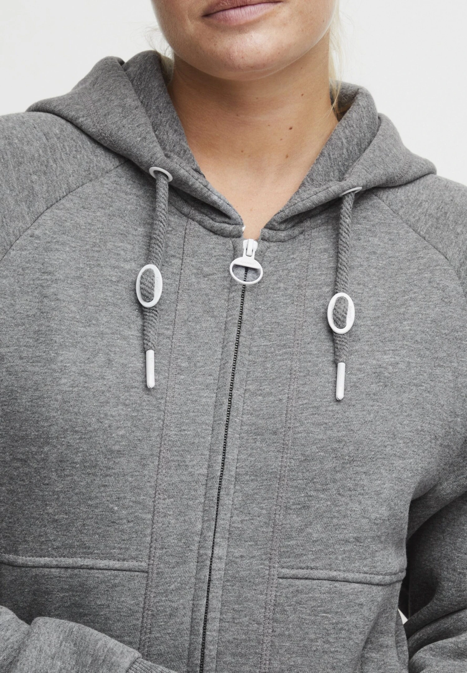 OXMO OXANDIE - Zip-up Sweatshirt - Medium Grey Melange 4 OXMO OXANDIE - Zip-up Sweatshirt - Medium Grey Melange - Image 4