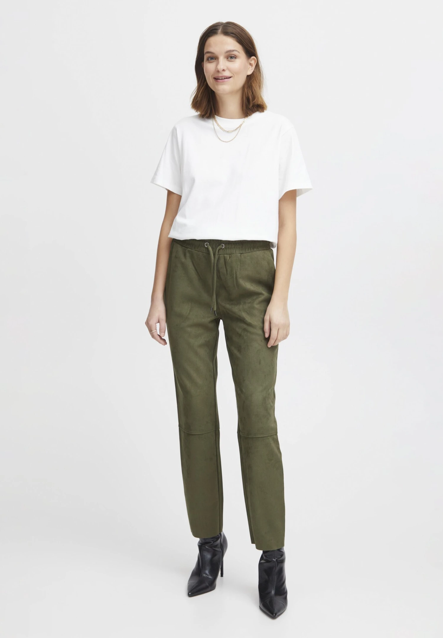 OXMO OXJUDITH REGULAR FIT - Trousers - Olive Night 2 OXMO OXJUDITH REGULAR FIT - Trousers - Olive Night - Image 2