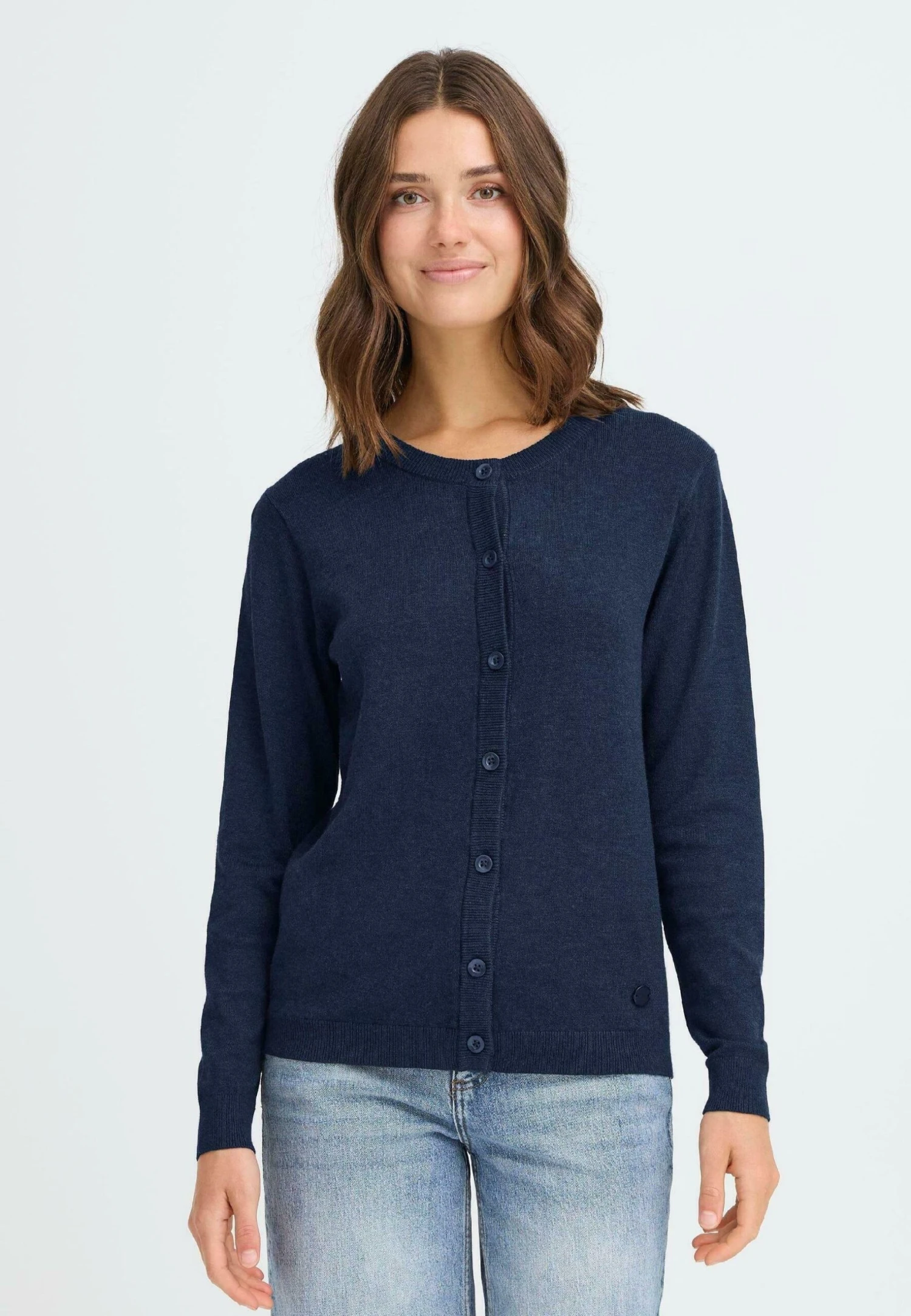 OXMO OXAIDA - Cardigan - Total Eclipse Melange 1 OXMO OXAIDA - Cardigan - Total Eclipse Melange