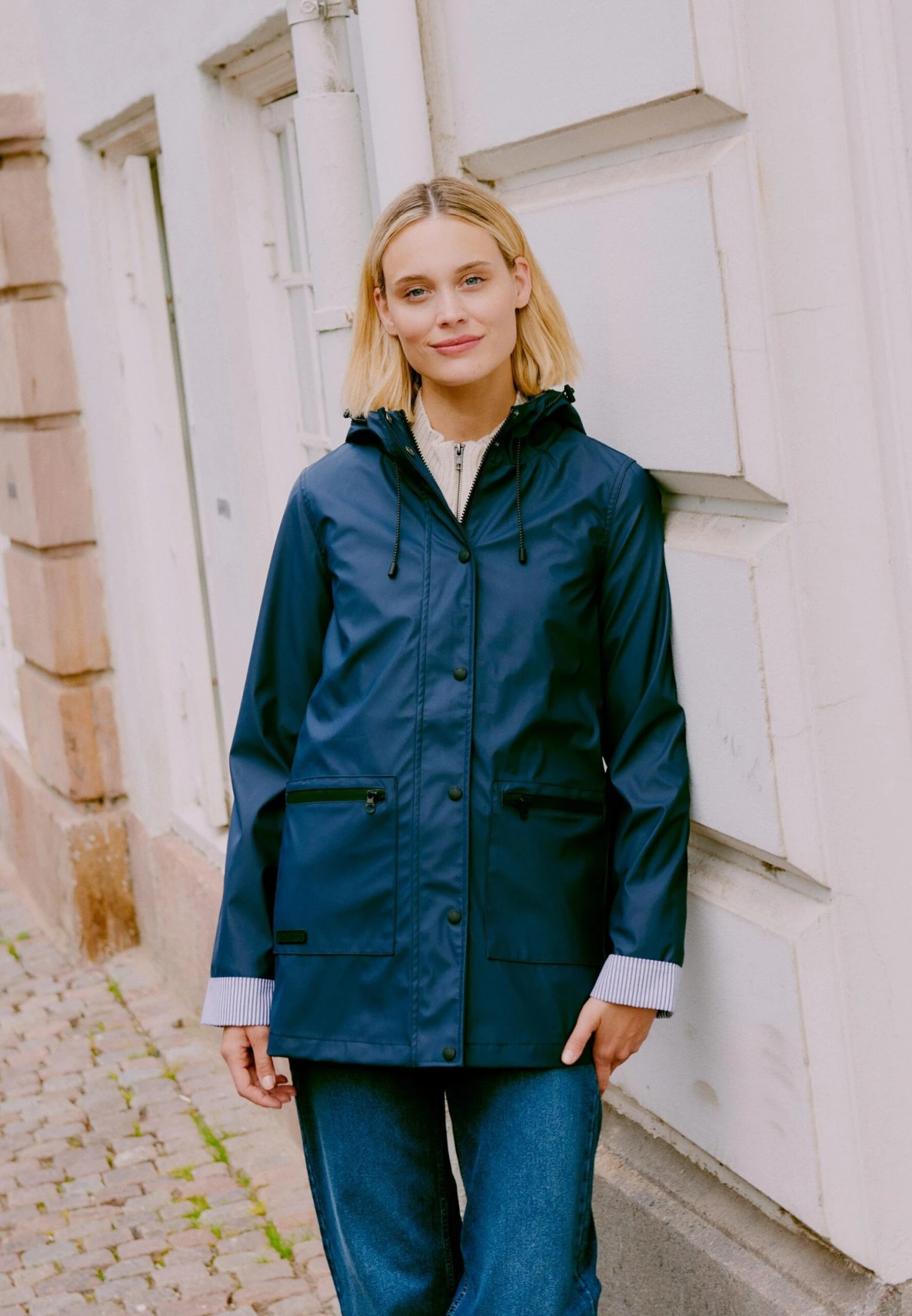OXMO OXBECKY - Waterproof Jacket - Dark Blue 1 OXMO OXBECKY - Waterproof Jacket - Dark Blue