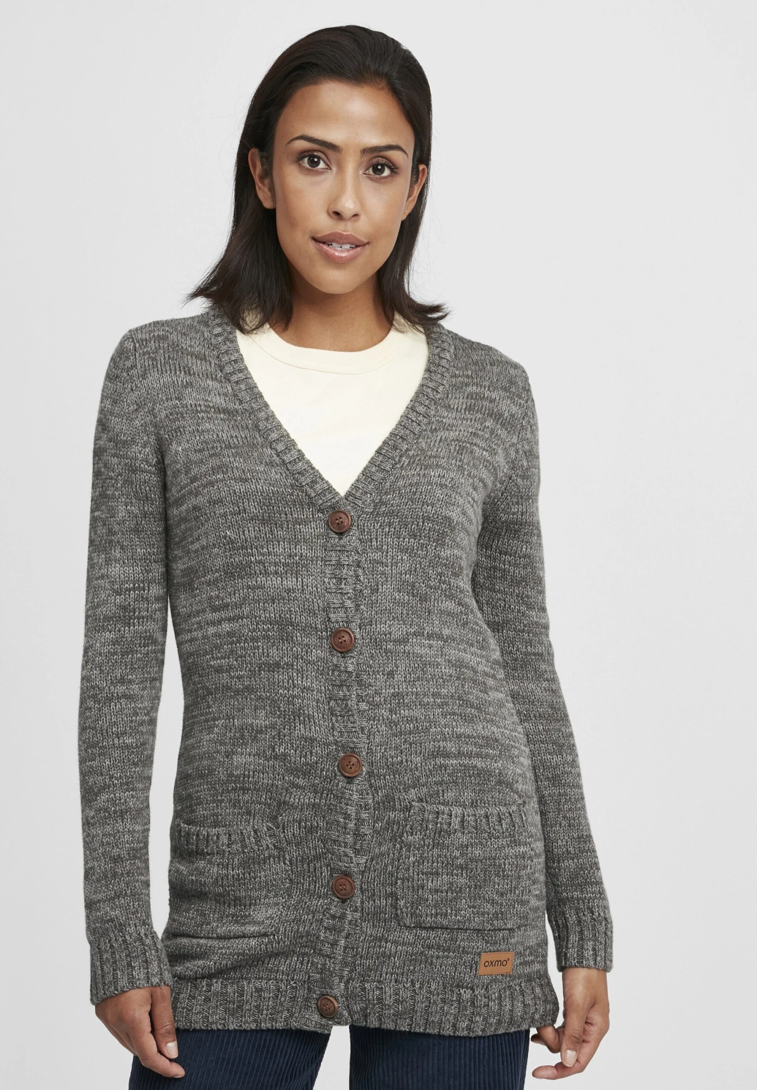 OXMO OXHILEMONA - Cardigan - Dark Grey 1 OXMO OXHILEMONA - Cardigan - Dark Grey