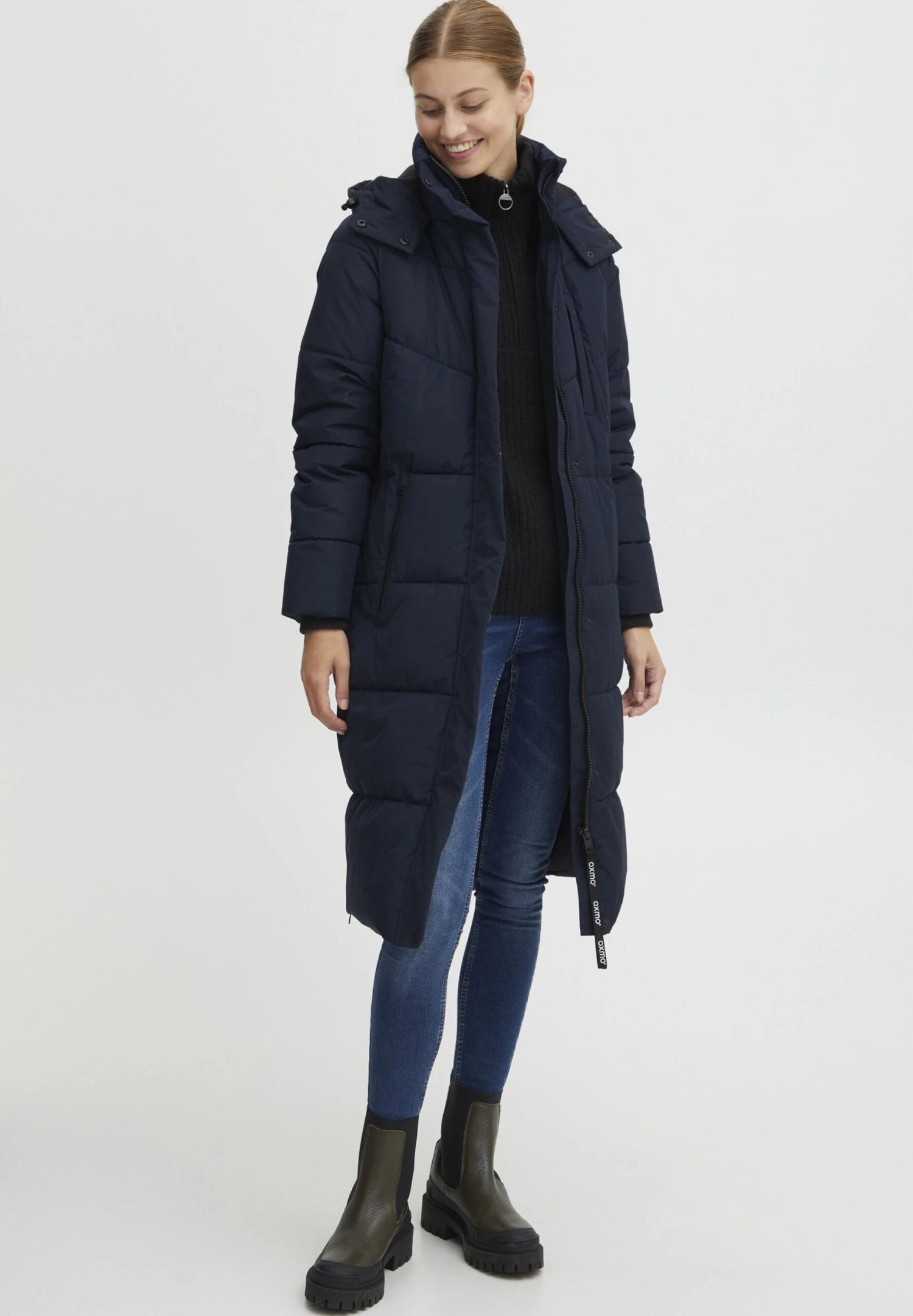 OXMO OXJulie - Winter Coat - Insignia Blue 2 OXMO OXJulie - Winter Coat - Insignia Blue - Image 2