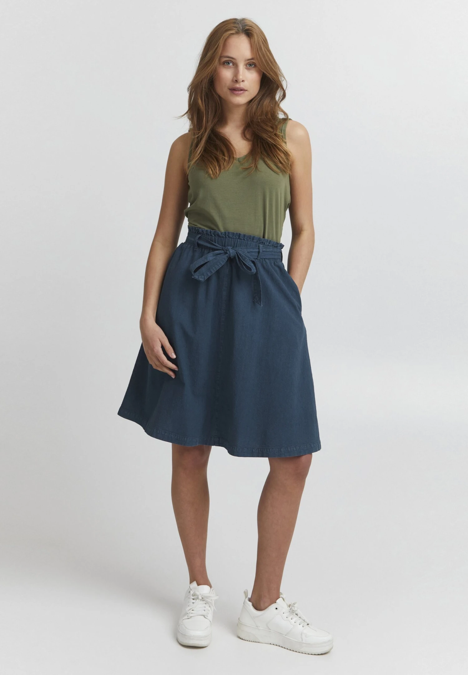 OXMO OXLERKE - A-line Skirt - Insignia Blue 2 OXMO OXLERKE - A-line Skirt - Insignia Blue - Image 2