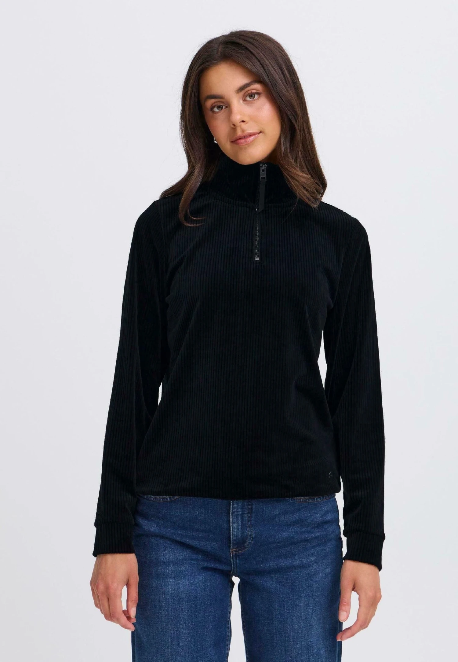 OXMO OXEBBA HALFZIP - Sweatshirt - Black 1 OXMO OXEBBA HALFZIP - Sweatshirt - Black