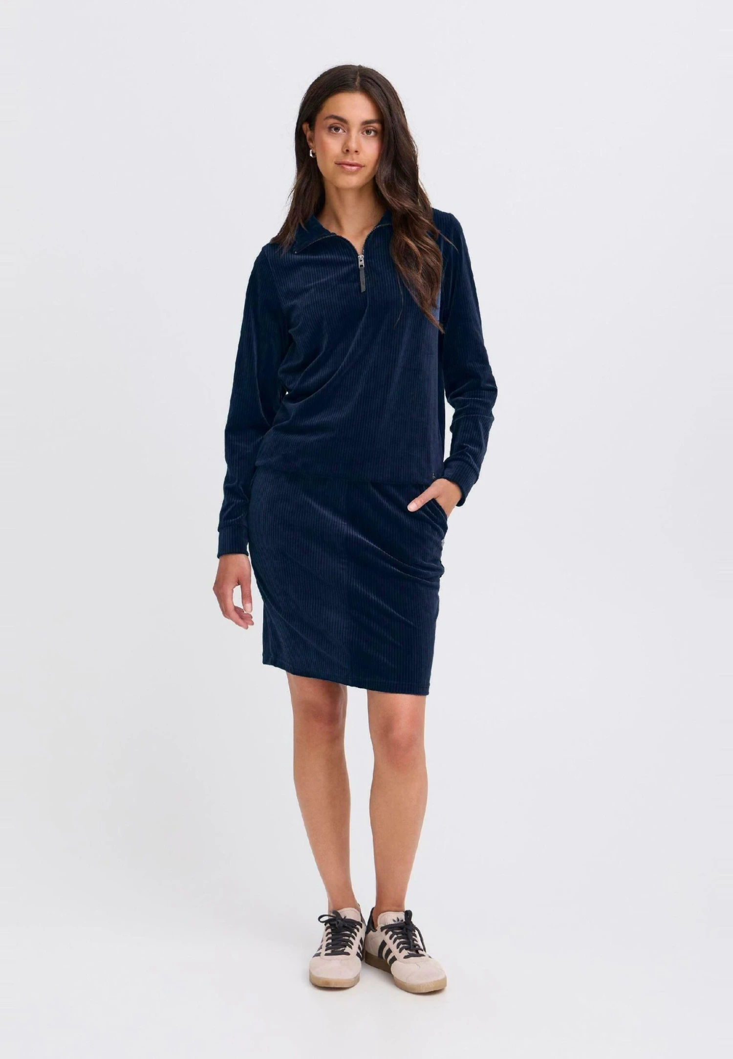 OXMO OXEBBA HALFZIP - Sweatshirt - Dress Blues 2 OXMO OXEBBA HALFZIP - Sweatshirt - Dress Blues - Image 2