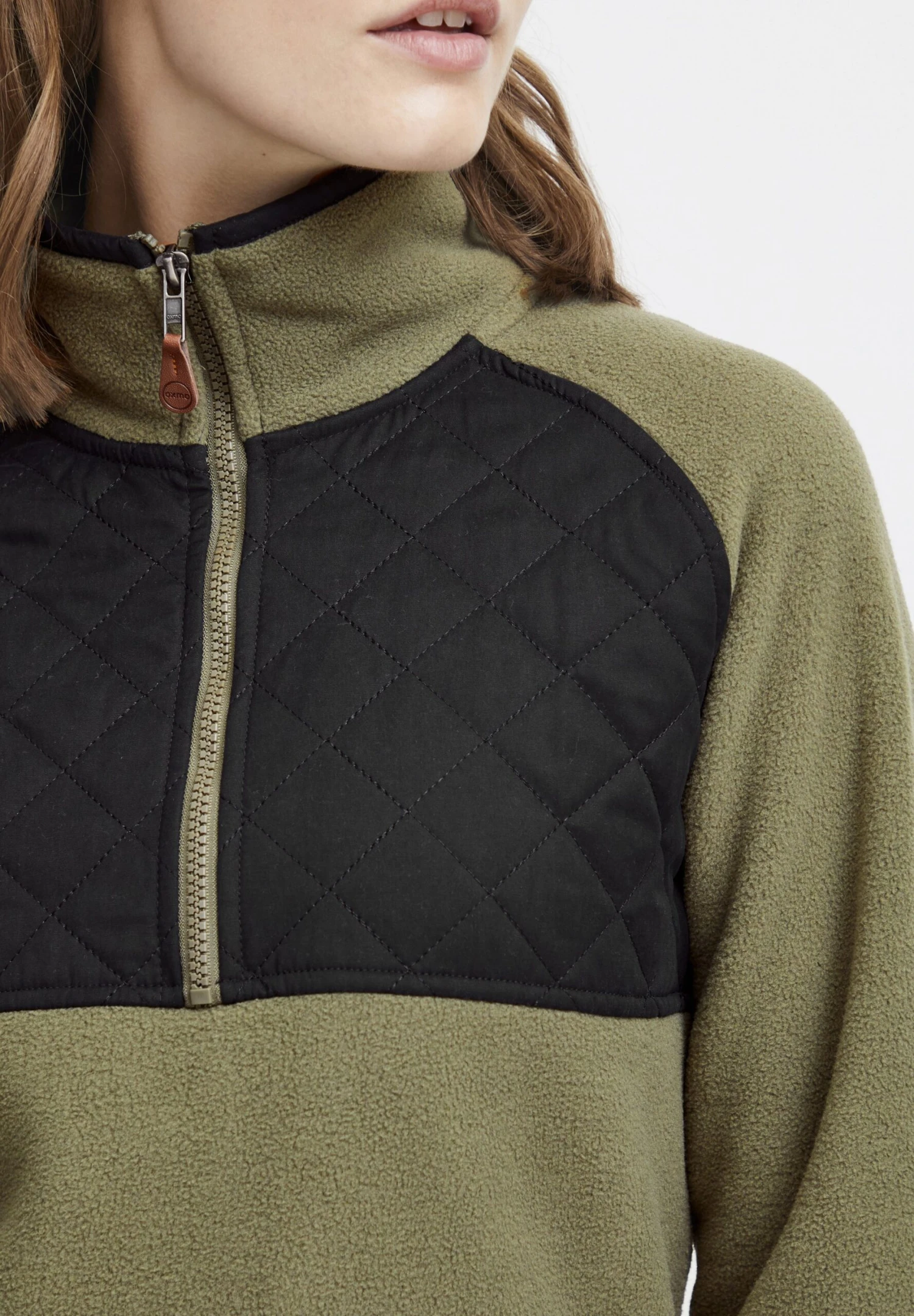 OXMO OXMalita - Fleece Jumper - Dusty Olive 4 OXMO OXMalita - Fleece Jumper - Dusty Olive - Image 4