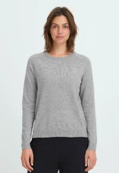 OXMO BMMNORA RAGLAN - Jumper - Mid Grey Melange
