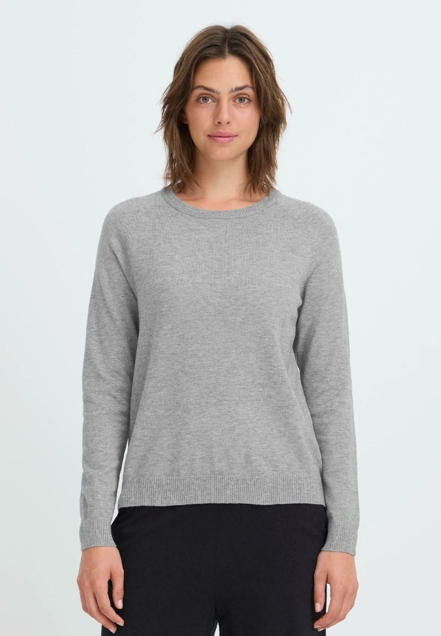 OXMO BMMNORA RAGLAN - Jumper - Mid Grey Melange 1 OXMO BMMNORA RAGLAN - Jumper - Mid Grey Melange
