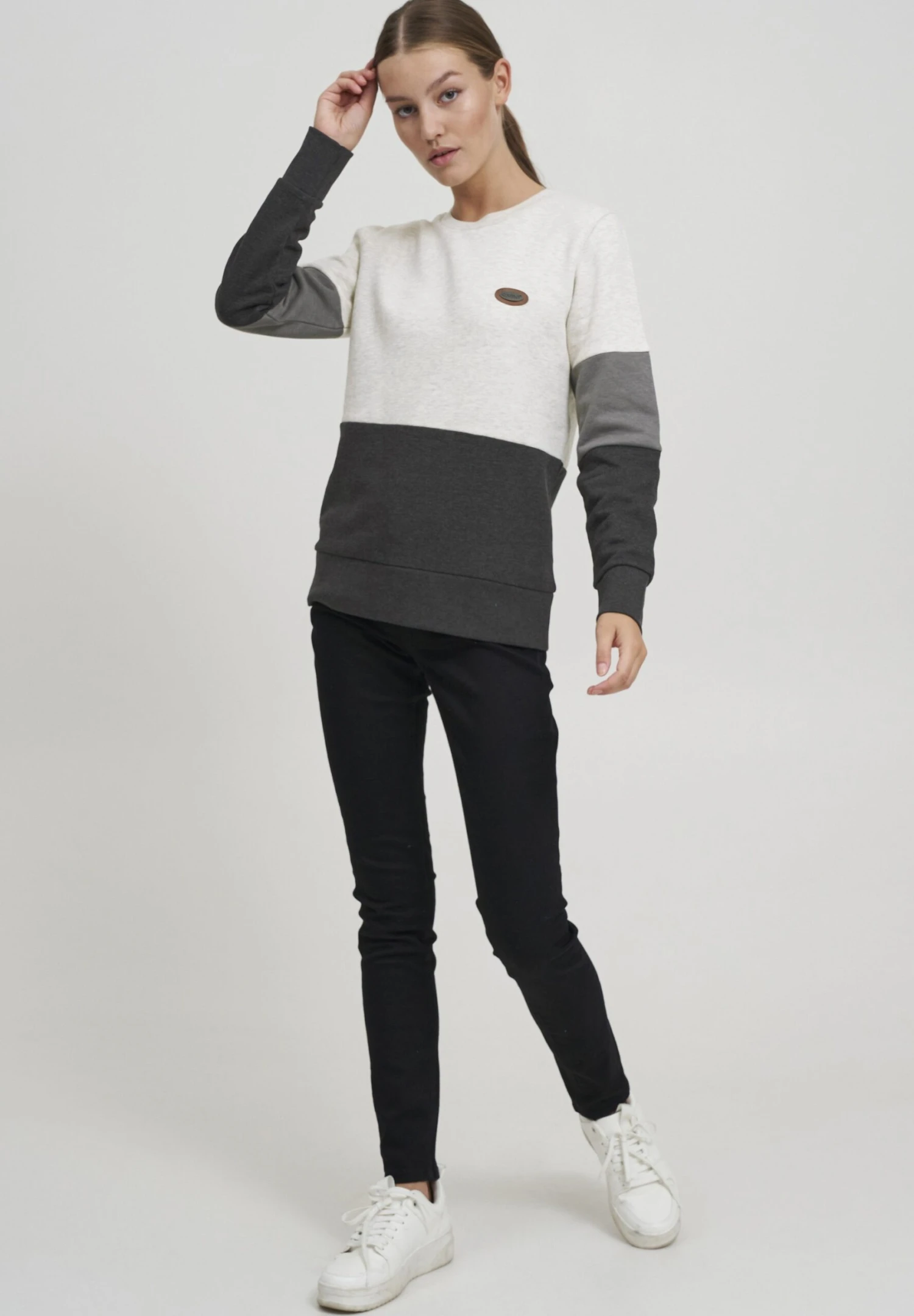 OXMO OXTRINE - Sweatshirt - Oyster Grey Melange 2 OXMO OXTRINE - Sweatshirt - Oyster Grey Melange - Image 2