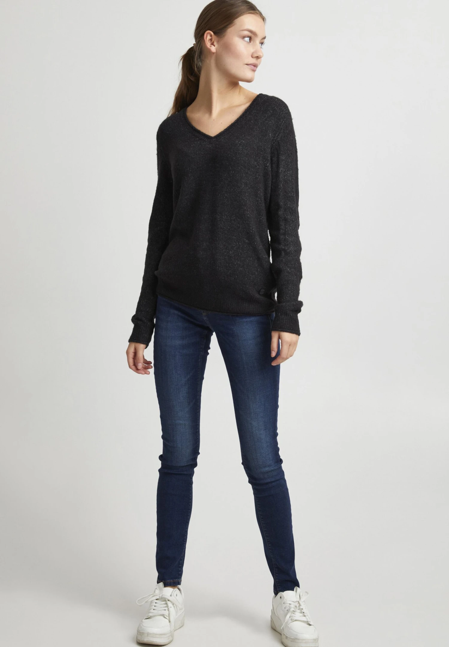 OXMO OXILVA - Jumper - Dark Grey Melange 2 OXMO OXILVA - Jumper - Dark Grey Melange - Image 2