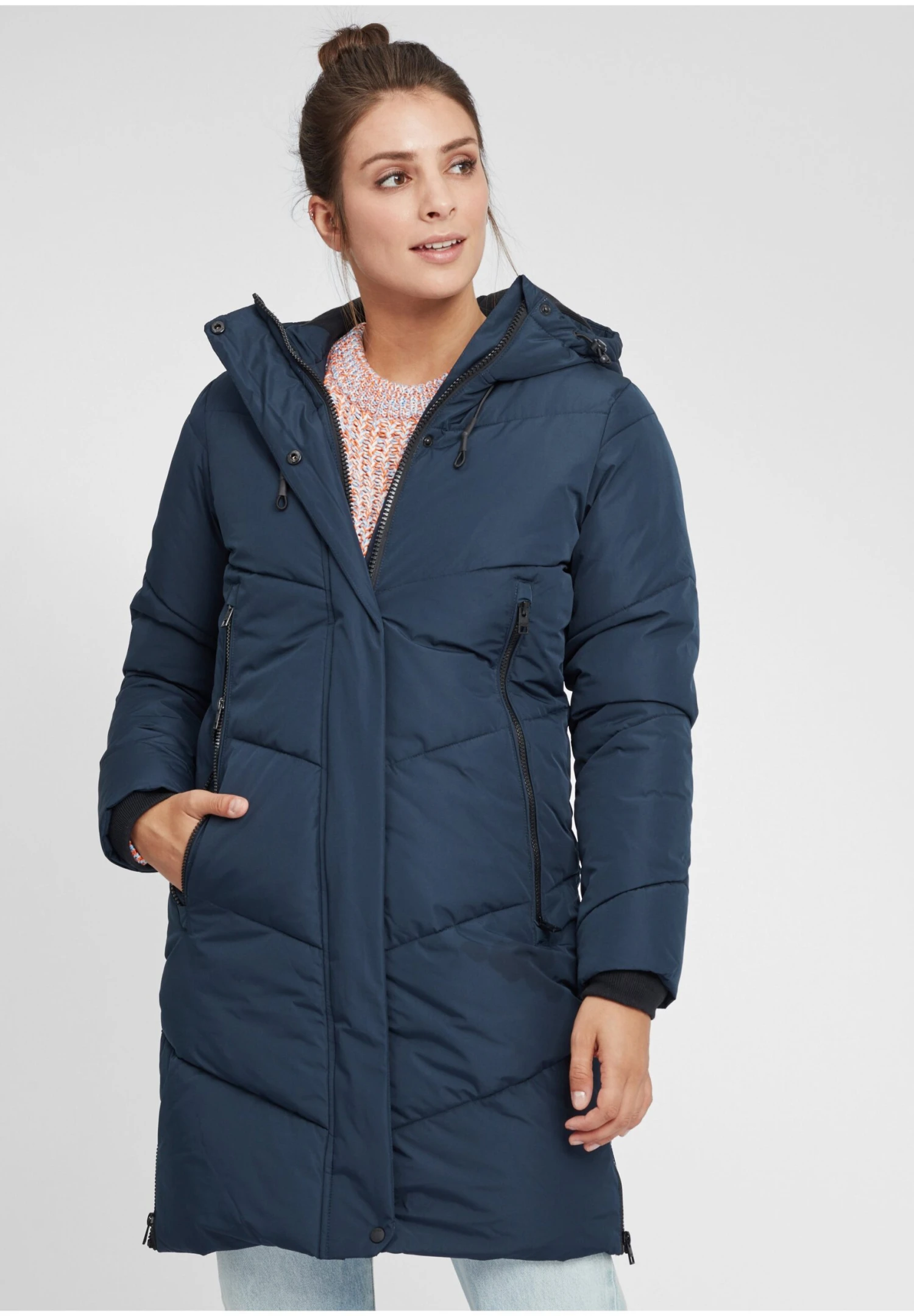 OXMO OXJuna - Winter Coat - Insignia Blue 1 OXMO OXJuna - Winter Coat - Insignia Blue