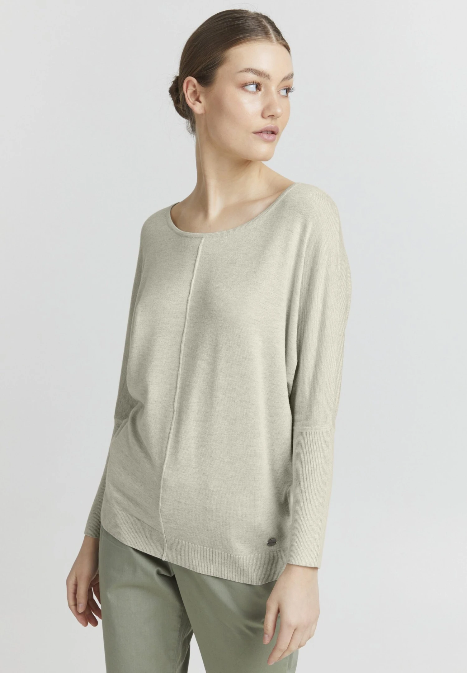 OXMO OXHerdis - Jumper - Oyster Grey Melange 1 OXMO OXHerdis - Jumper - Oyster Grey Melange