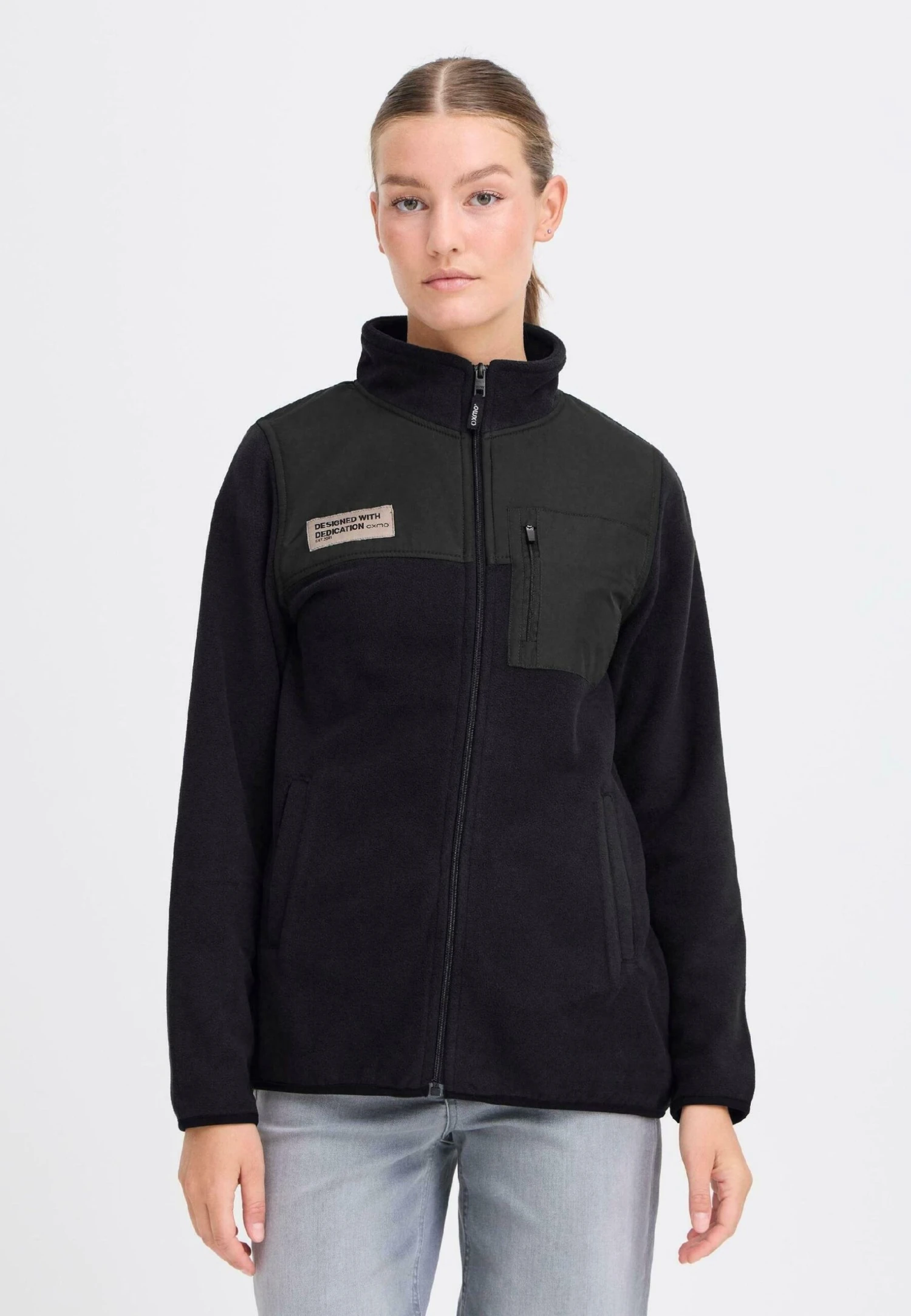 OXMO OXNETE - Fleece Jacket - Black 1 OXMO OXNETE - Fleece Jacket - Black