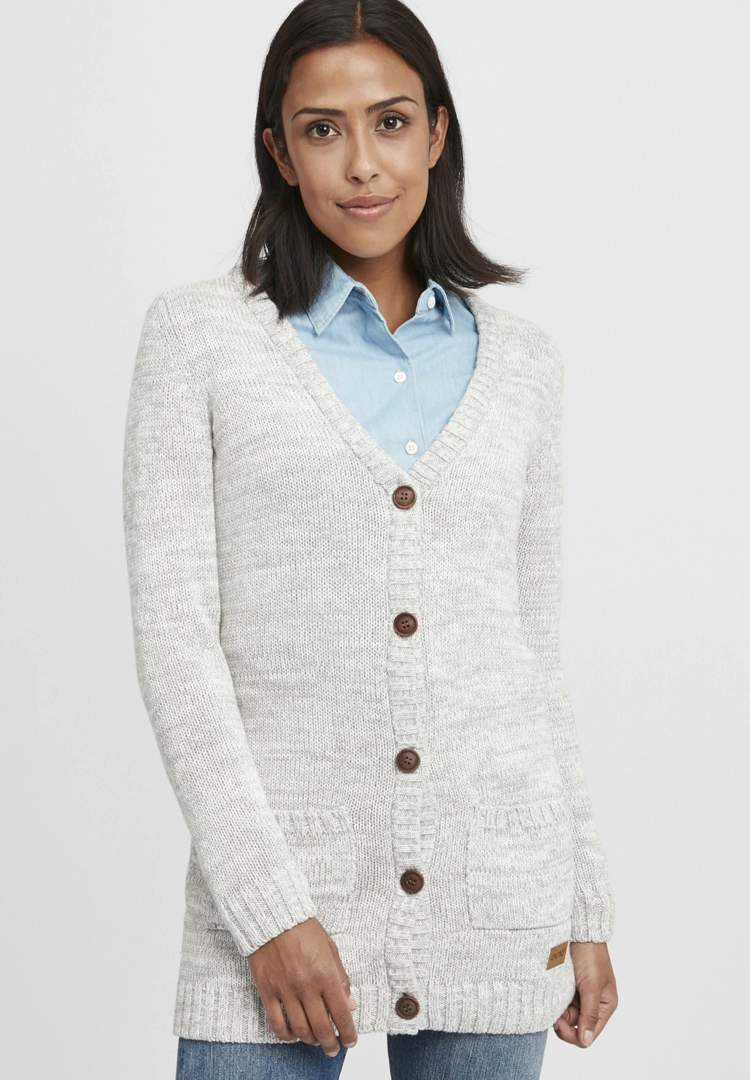 OXMO OXHILEMONA - Cardigan - Lig Grey M 1 OXMO OXHILEMONA - Cardigan - Lig Grey M