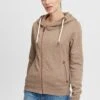 OXMO OXVicky - Zip-up Sweatshirt - Sand Melan