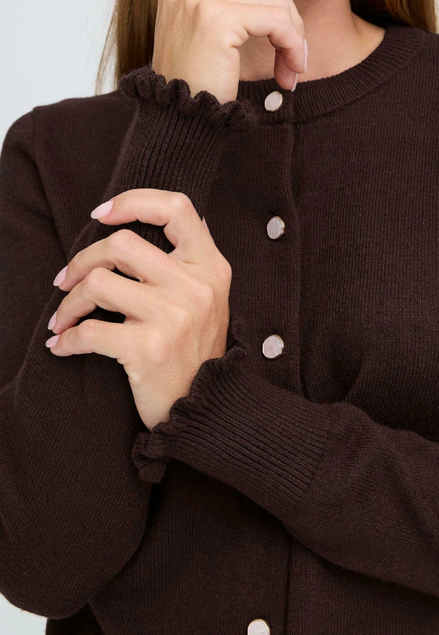 OXMO BMMNERA - Cardigan - Coffee Bean 5 OXMO BMMNERA - Cardigan - Coffee Bean - Image 5