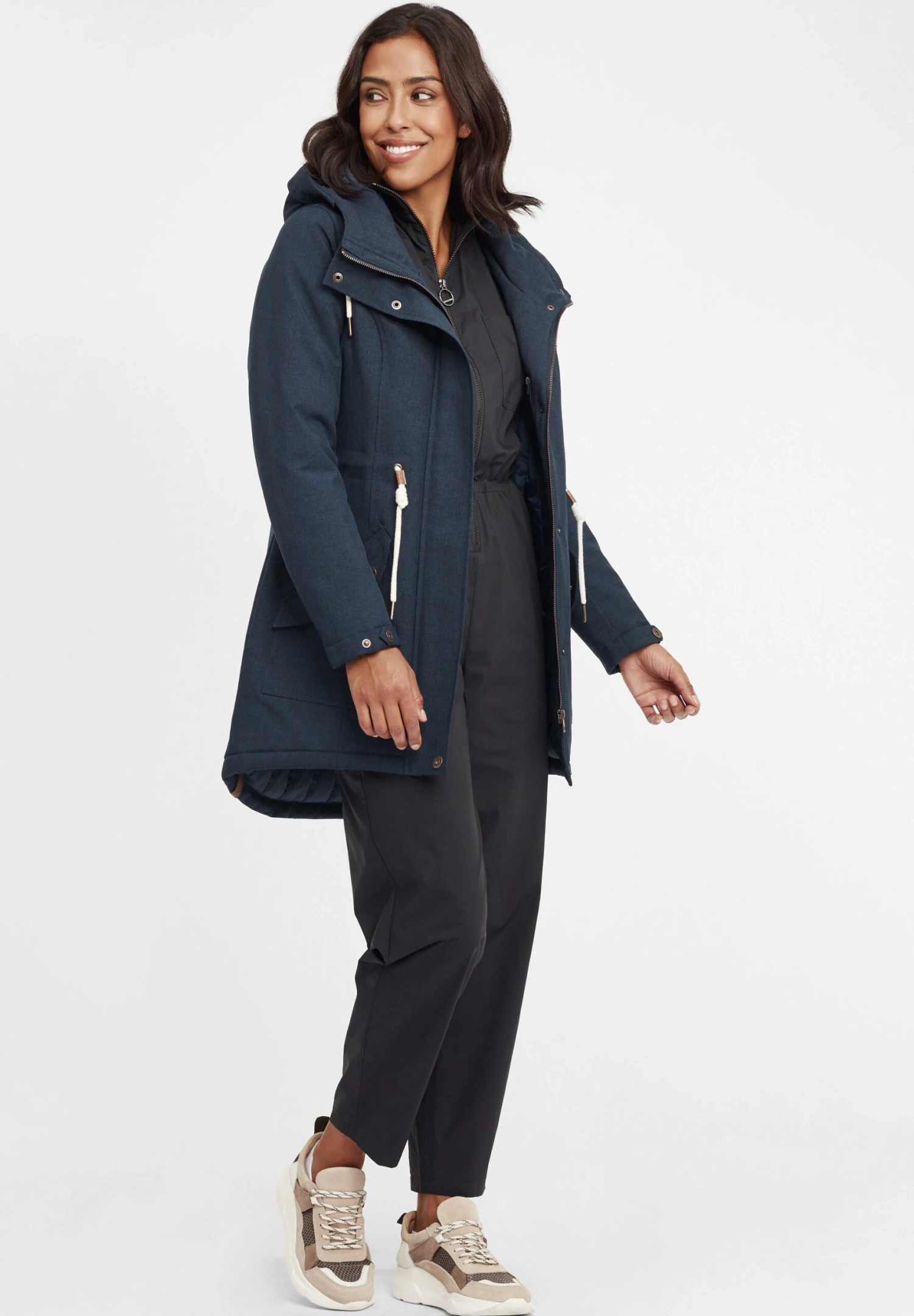 OXMO OXMelly - Winter Coat - Insignia Blue 2 OXMO OXMelly - Winter Coat - Insignia Blue - Image 2
