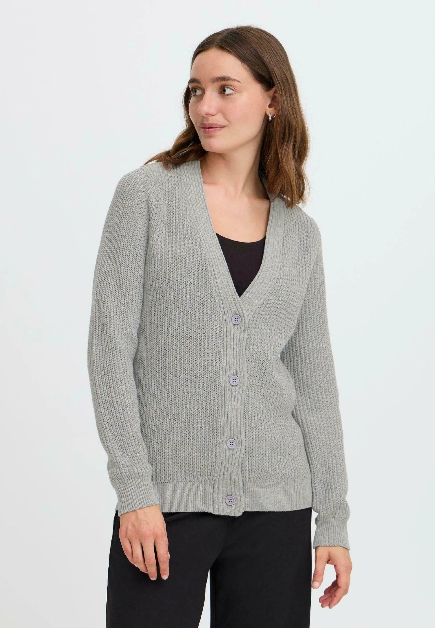 OXMO OXKIMMIE - Cardigan - Griffin Melange 1 OXMO OXKIMMIE - Cardigan - Griffin Melange