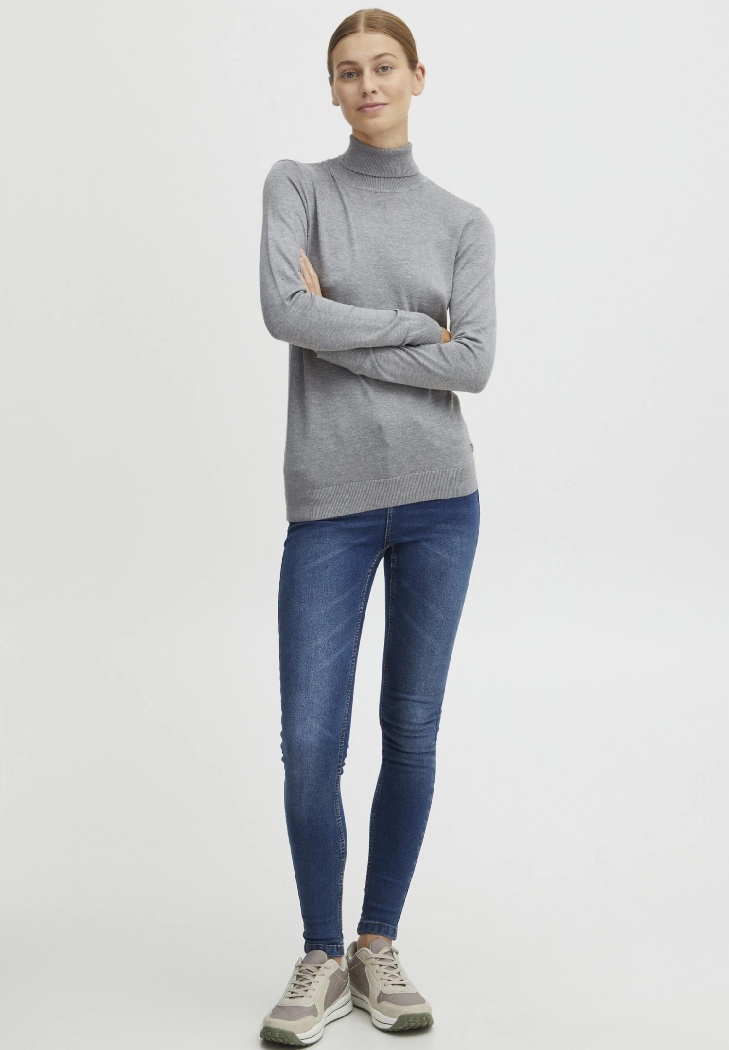 OXMO OXKatja - Jumper - Mid Grey Melange 2 OXMO OXKatja - Jumper - Mid Grey Melange - Image 2