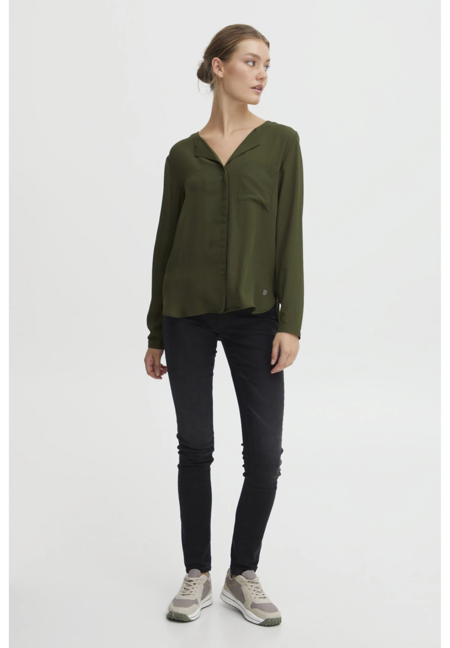 OXMO OXHally - Blouse - Rifle Green 2 OXMO OXHally - Blouse - Rifle Green - Image 2