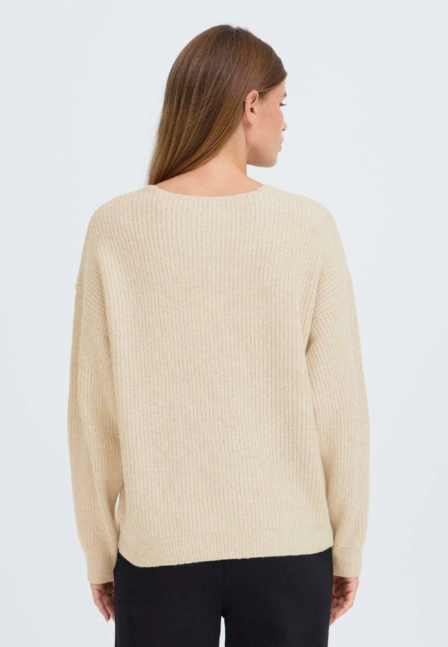 OXMO IHCALLIE - Jumper - Oatmeal Melange 3 OXMO IHCALLIE - Jumper - Oatmeal Melange - Image 3