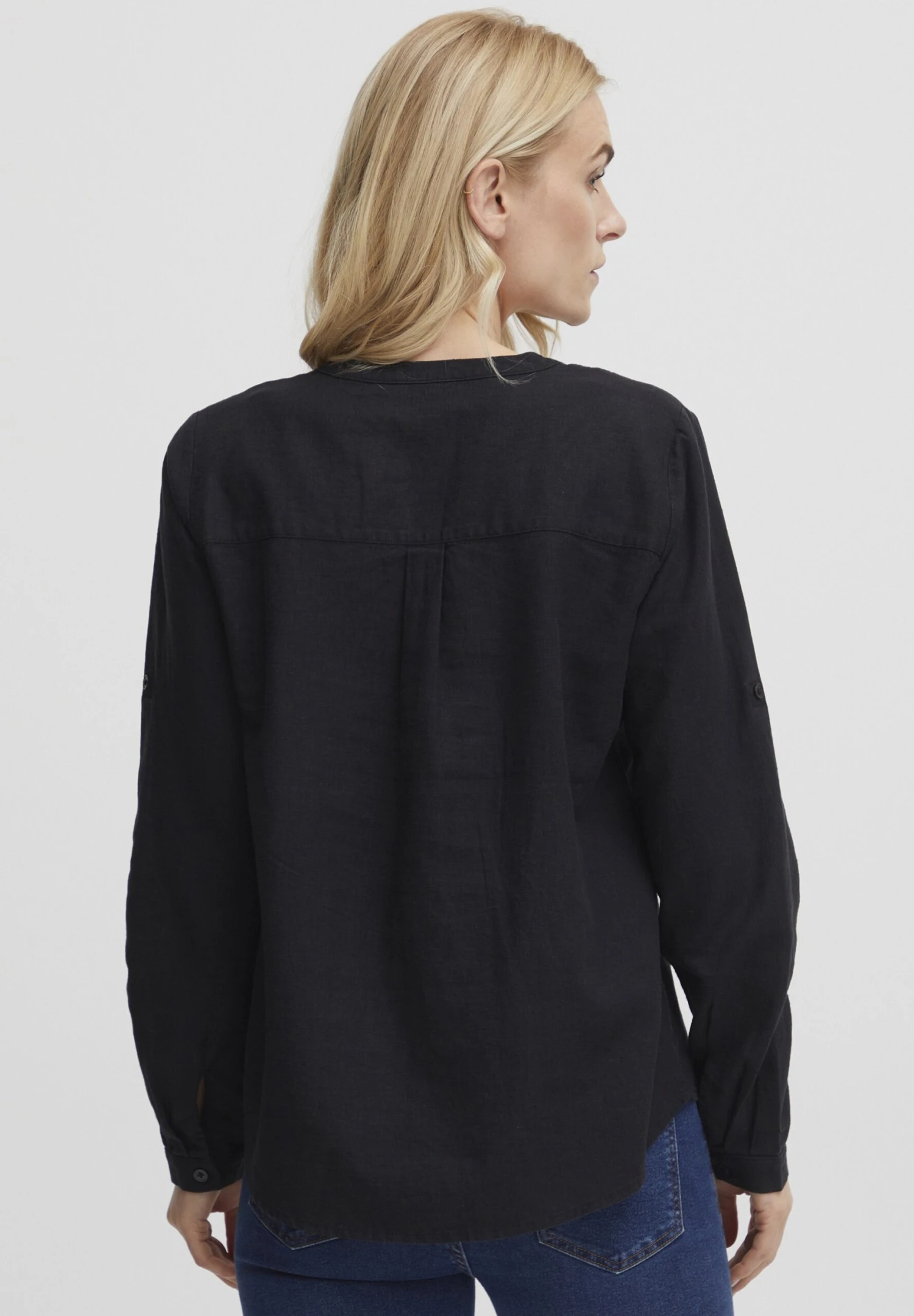 OXMO OXANJA LINEN MIX - Blouse - Black 3 OXMO OXANJA LINEN MIX - Blouse - Black - Image 3