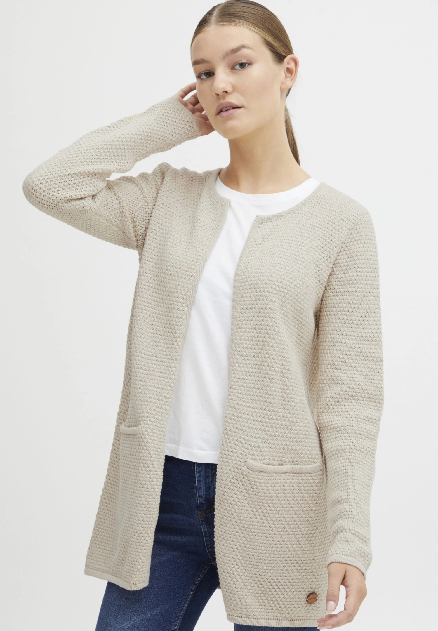 OXMO OXHilda - Cardigan - Oatmeal 1 OXMO OXHilda - Cardigan - Oatmeal