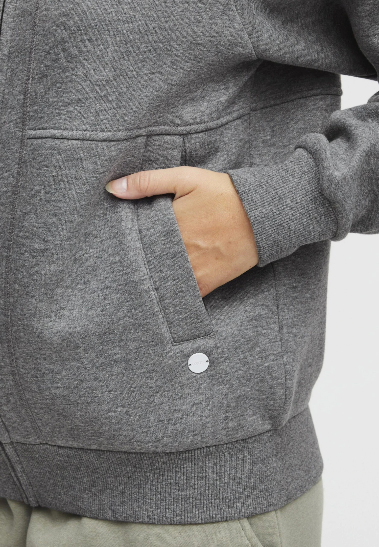 OXMO OXANDIE - Zip-up Sweatshirt - Medium Grey Melange 5 OXMO OXANDIE - Zip-up Sweatshirt - Medium Grey Melange - Image 5