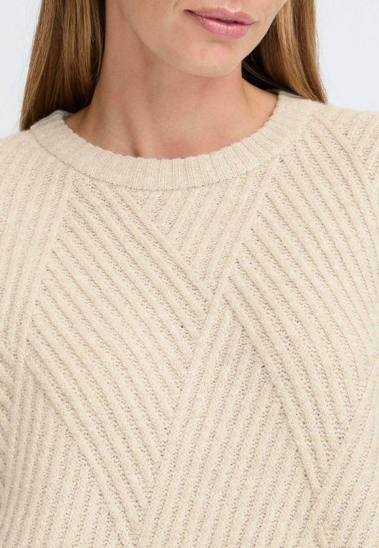 OXMO IHBOMMA - Jumper - Oatmeal Melange 4 OXMO IHBOMMA - Jumper - Oatmeal Melange - Image 4