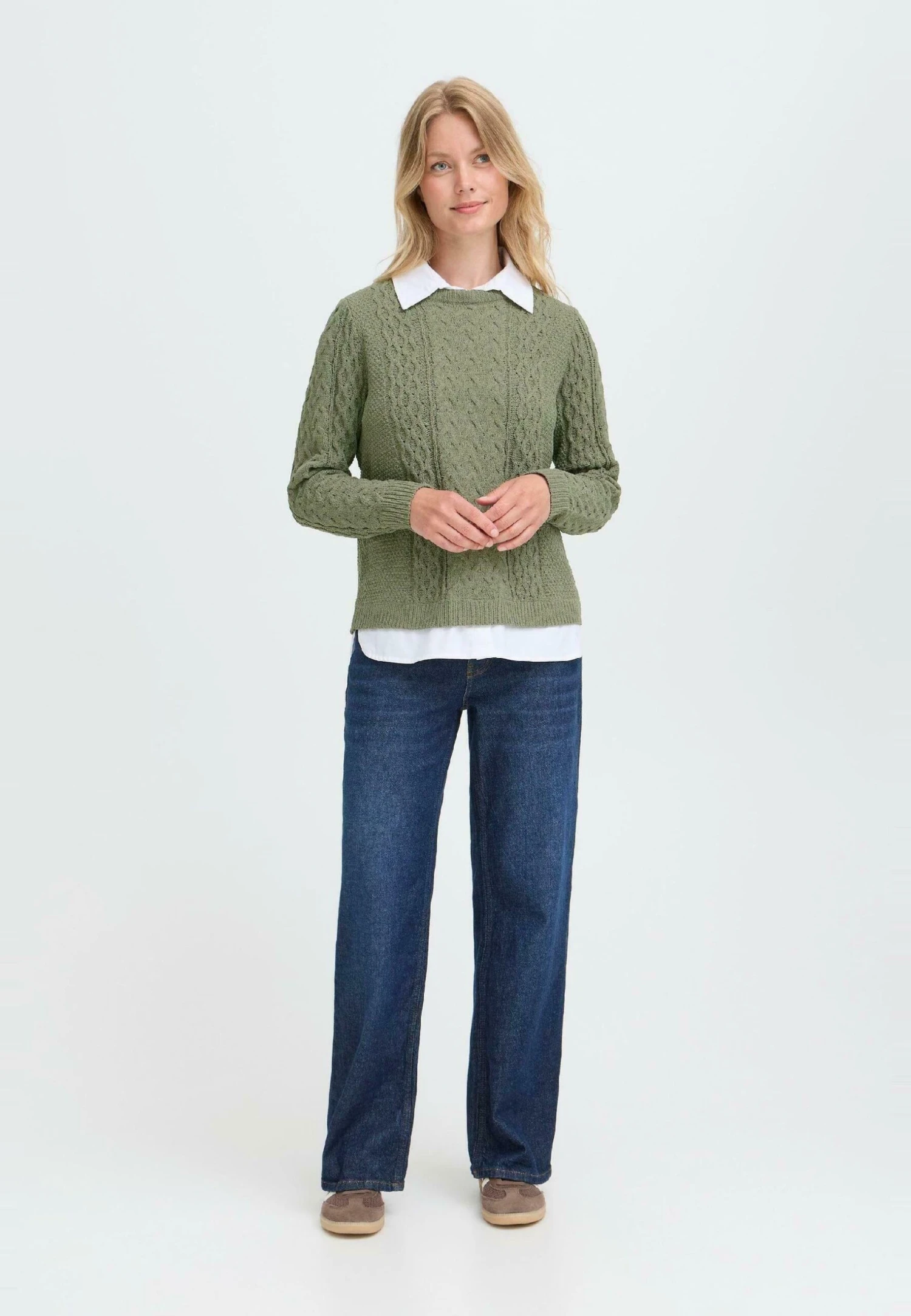 OXMO FRSANVI - Jumper - Dusty Olive 2 OXMO FRSANVI - Jumper - Dusty Olive - Image 2