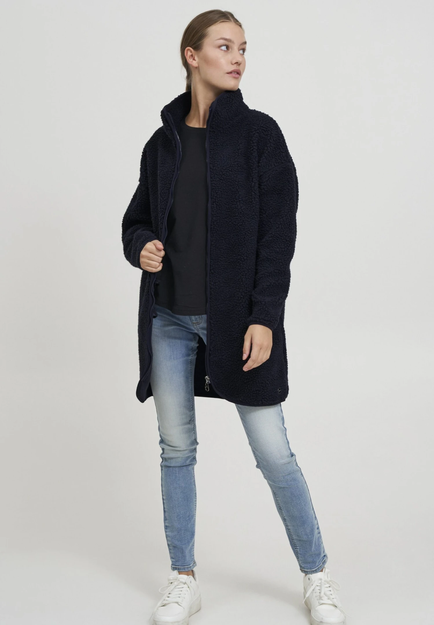 OXMO OXTOVA TEDDY - Fleece Jacket - Dark Blue 2 OXMO OXTOVA TEDDY - Fleece Jacket - Dark Blue - Image 2