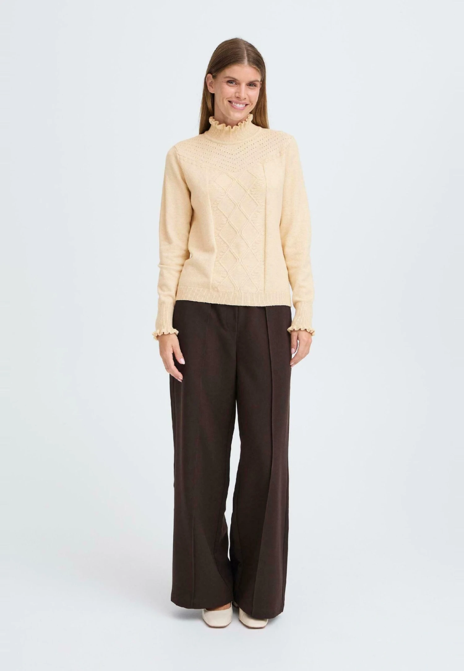 OXMO BMMNERA - Jumper - Oatmeal Melange 2 OXMO BMMNERA - Jumper - Oatmeal Melange - Image 2