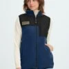 OXMO OXNETE FLEECE - Waistcoat - Dress Blues