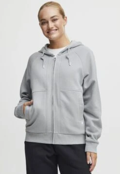 OXMO OXANDIE - Zip-up Sweatshirt - Limestone