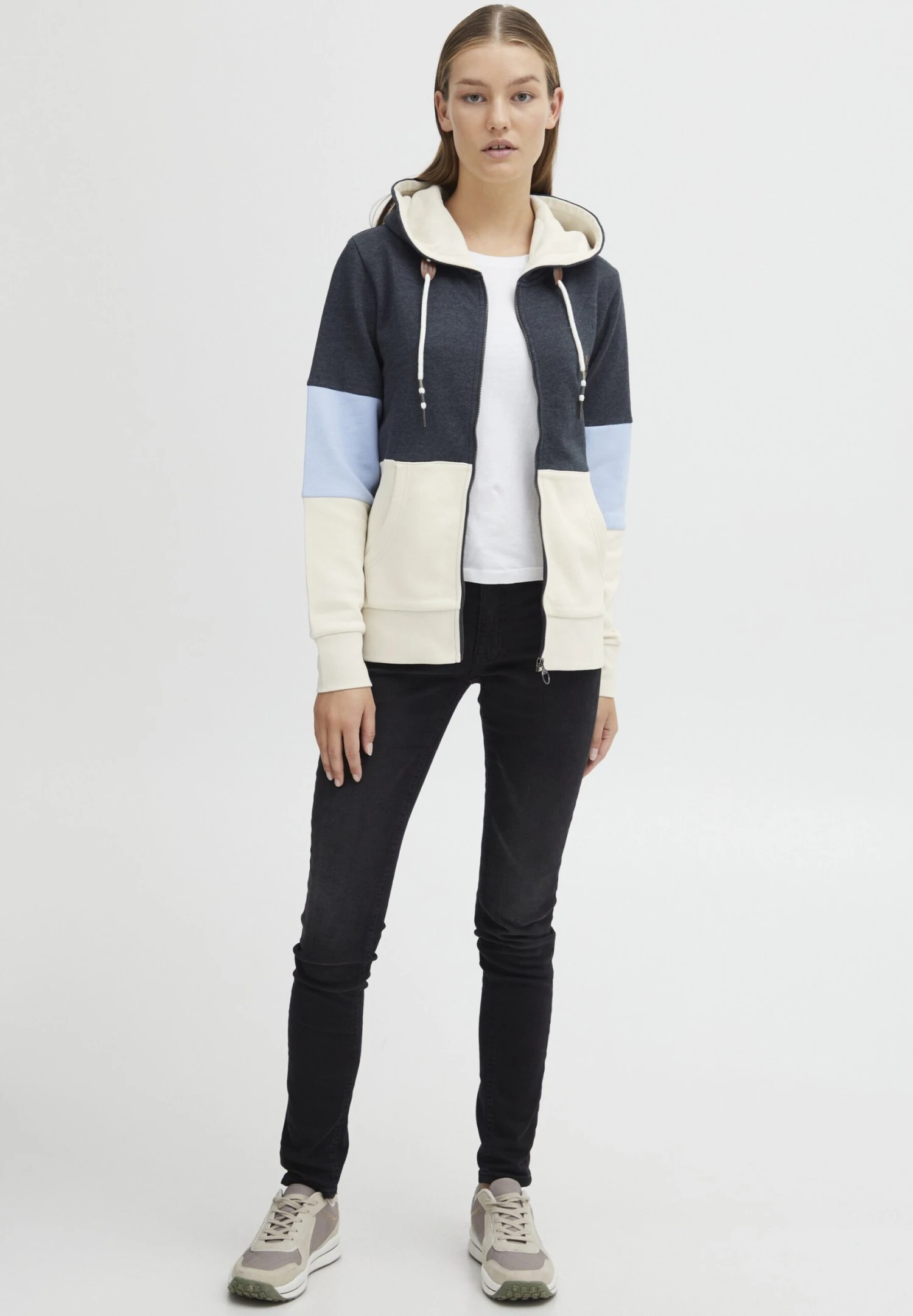 OXMO OXKate - Zip-up Sweatshirt - Total Eclipse Melange 2 OXMO OXKate - Zip-up Sweatshirt - Total Eclipse Melange - Image 2