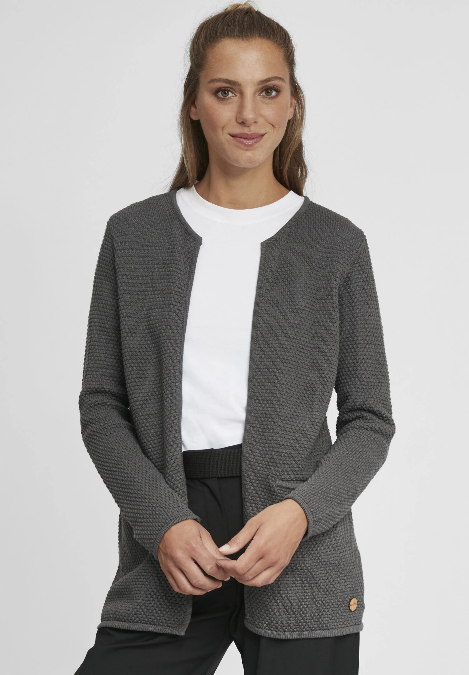 OXMO OXHilda - Cardigan - Pewter 1 OXMO OXHilda - Cardigan - Pewter