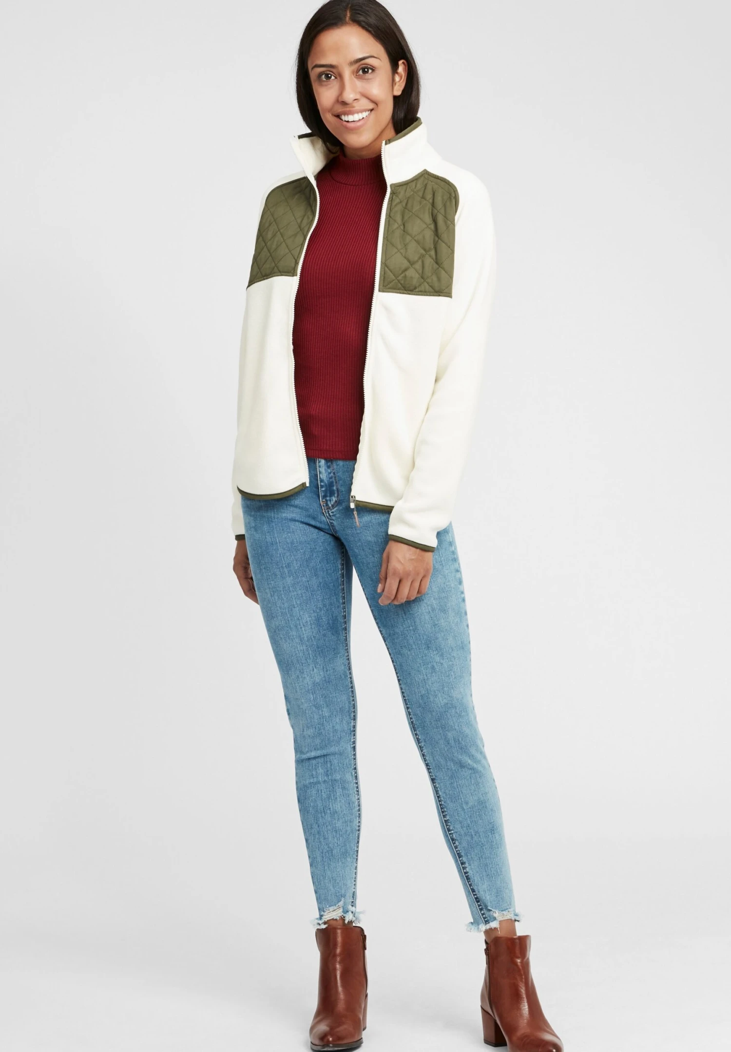 OXMO OXMalin - Fleece Jacket - Off White 2 OXMO OXMalin - Fleece Jacket - Off White - Image 2