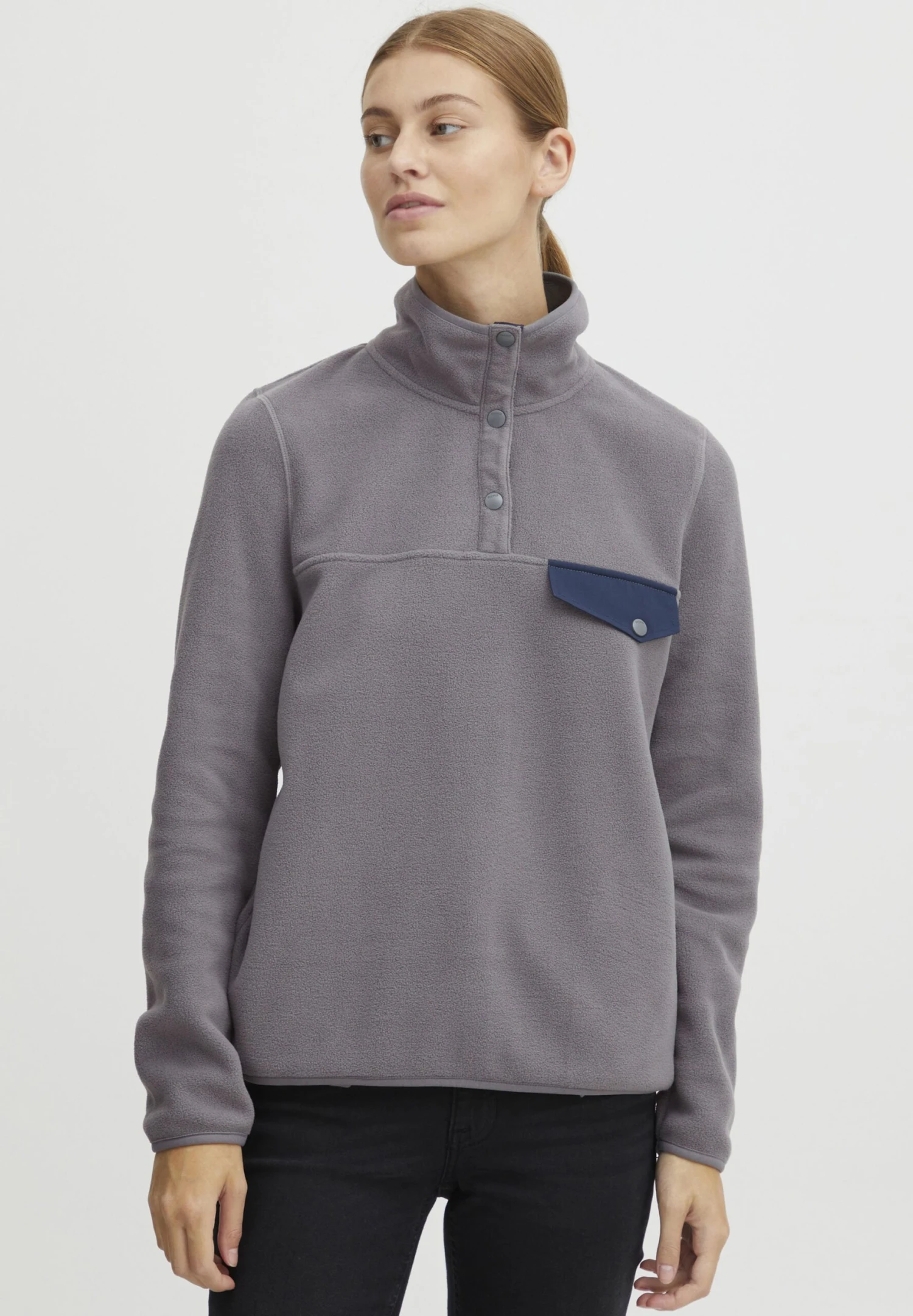 OXMO OXNyfine - Fleece Jumper - Pewter 1 OXMO OXNyfine - Fleece Jumper - Pewter
