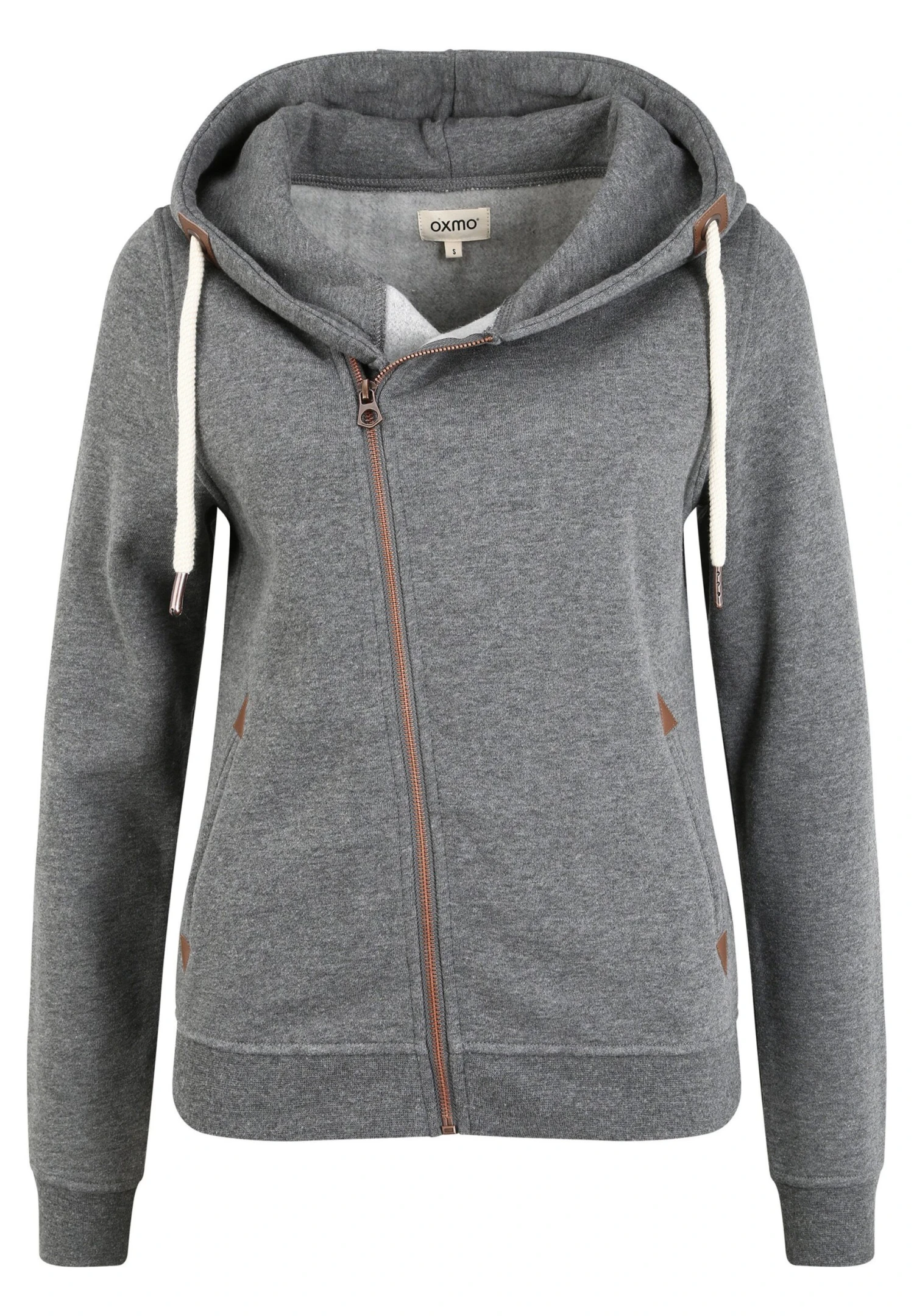 OXMO OXVicky - Zip-up Sweatshirt - Grey Mel 6 OXMO OXVicky - Zip-up Sweatshirt - Grey Mel - Image 6